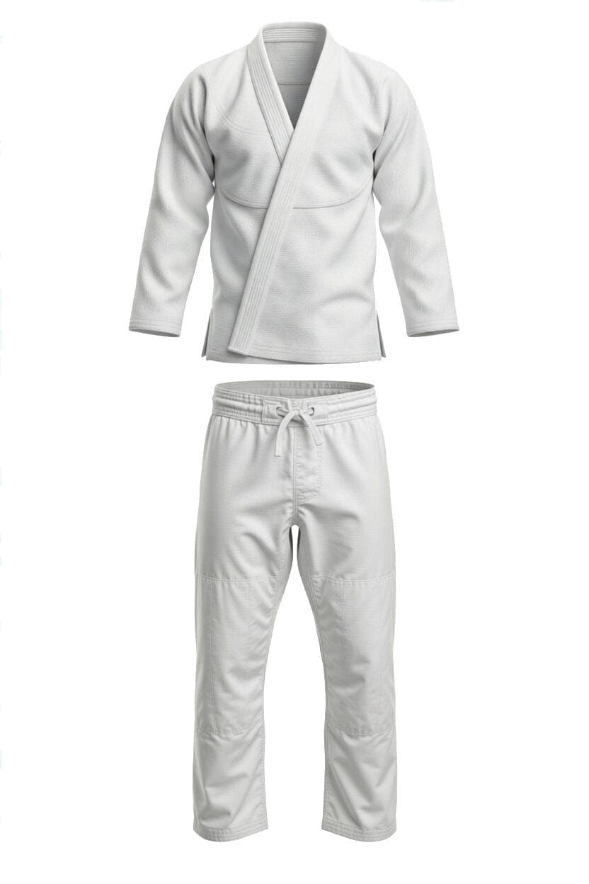 A black BJJ gi laid flat