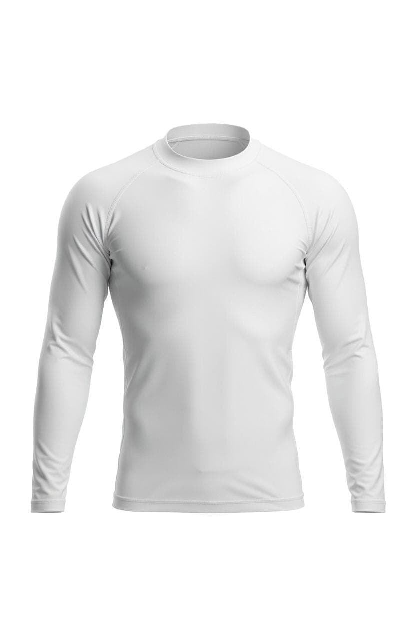 A long-sleeve rash guard